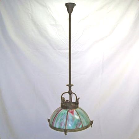 Gas dome chandelier, now electric