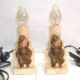 Pair of plaster or chalkware soldier lamps