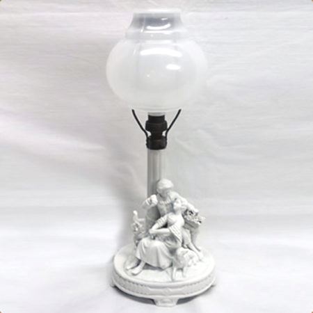 Bisque figural table lamp
