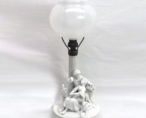 Bisque figural table lamp