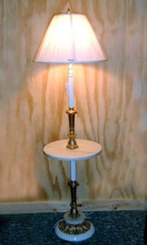 Standing Floor Lamp With Italian Marble, Floor Lamp With Marble Table