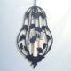 Wrought iron chandelier with leaf motif