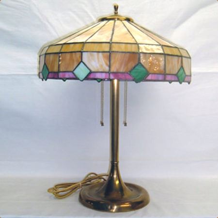 Arts & Crafts brass table lamp