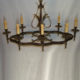 Cast brass oval chandelier with eight lights