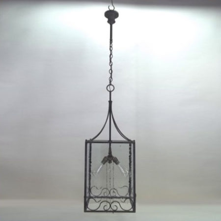 Large wrought iron ceiling fixture