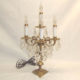 Cast brass and crystal five-armed candelabra