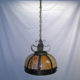 Slag glass dome chandelier