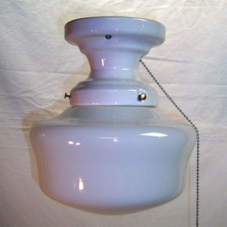 Porcelain school light ceiling fixture