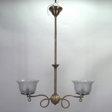 Two-light gas chandelier
