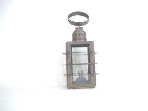 Whale oil lantern with its original double wick