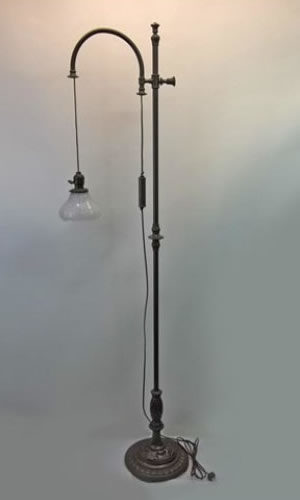 Rare counterbalance bridge arm floor lamp