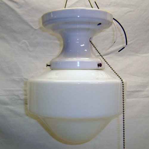 Porcelain School Light Ceiling Fixture Old Lamps Things Llc