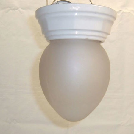 White porcelain ceiling flush mount fixture