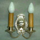 Silver over brass two-armed wall sconce