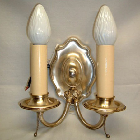 Two-armed wall sconce, silver