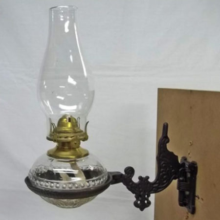 Kerosene lamp with wall bracket