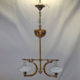 Rare brass gasoline vapor chandelier with two lights