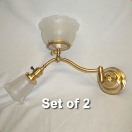 Pair of gas/electric wall sconces