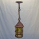 Rusty wrought iron cylinder ceiling pendant