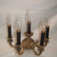 Five-light cast brass wall sconce