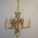 Art Deco cast brass chandelier with five lights