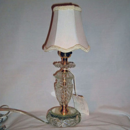 Glass boudoir table lamp