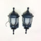Pair of slag glass outdoor wall sconces