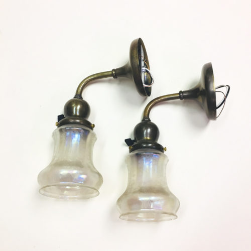 Pair of vintage brass wall sconces