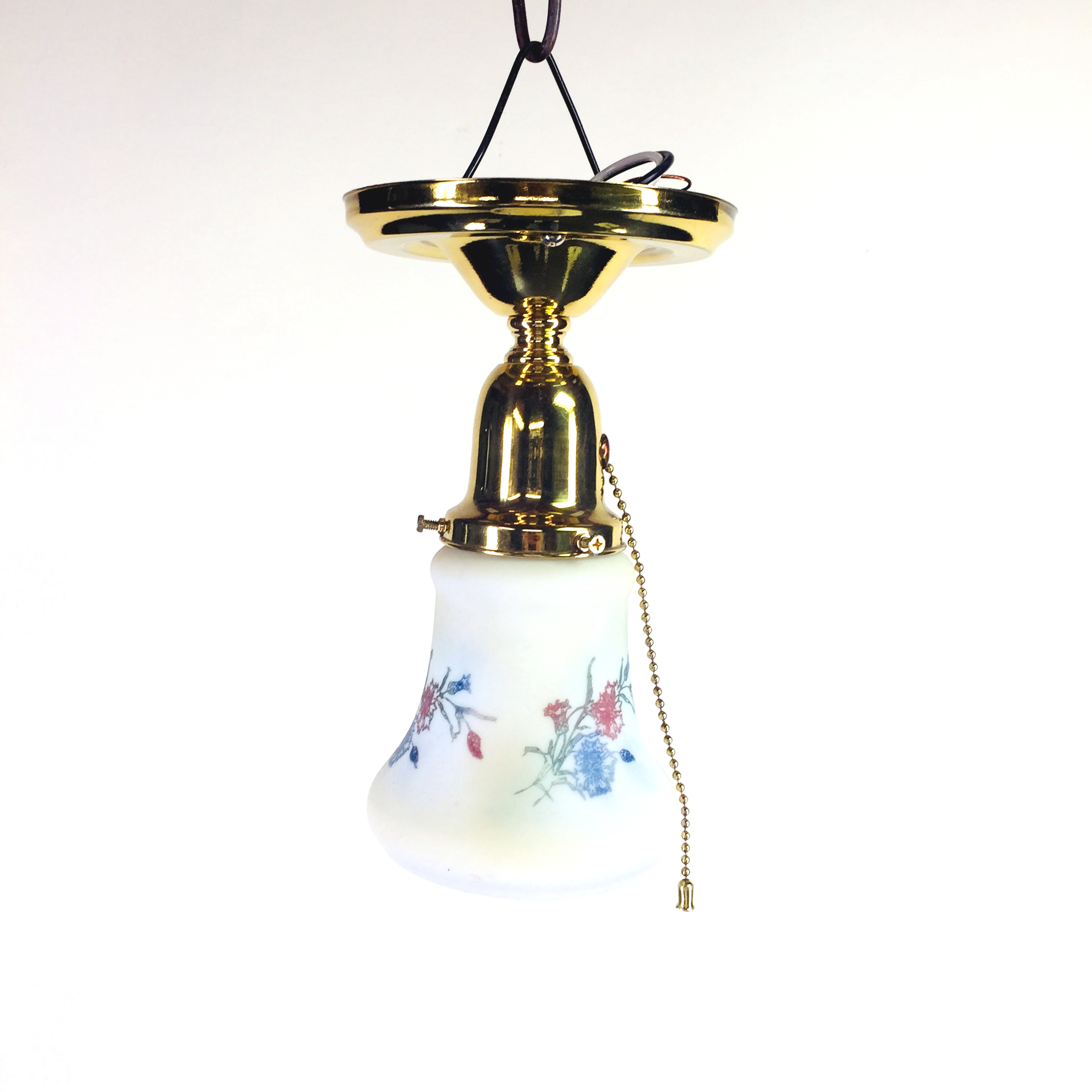 Petite brass ceiling flush mount - Old Lamps & Things, LLC