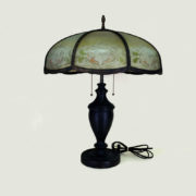 Large slag glass table lamp