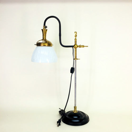 Welsbach inverted gas desk lamp