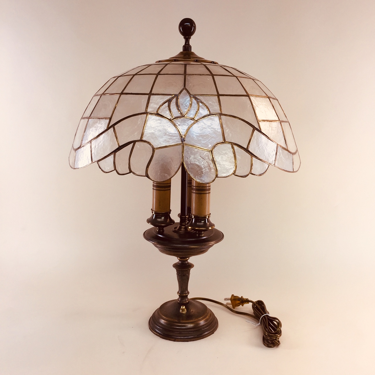 Three Light Table Lamp With Capiz Shade, How To Raise A Table Lamp