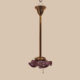 Brass pendant with cased glass shade