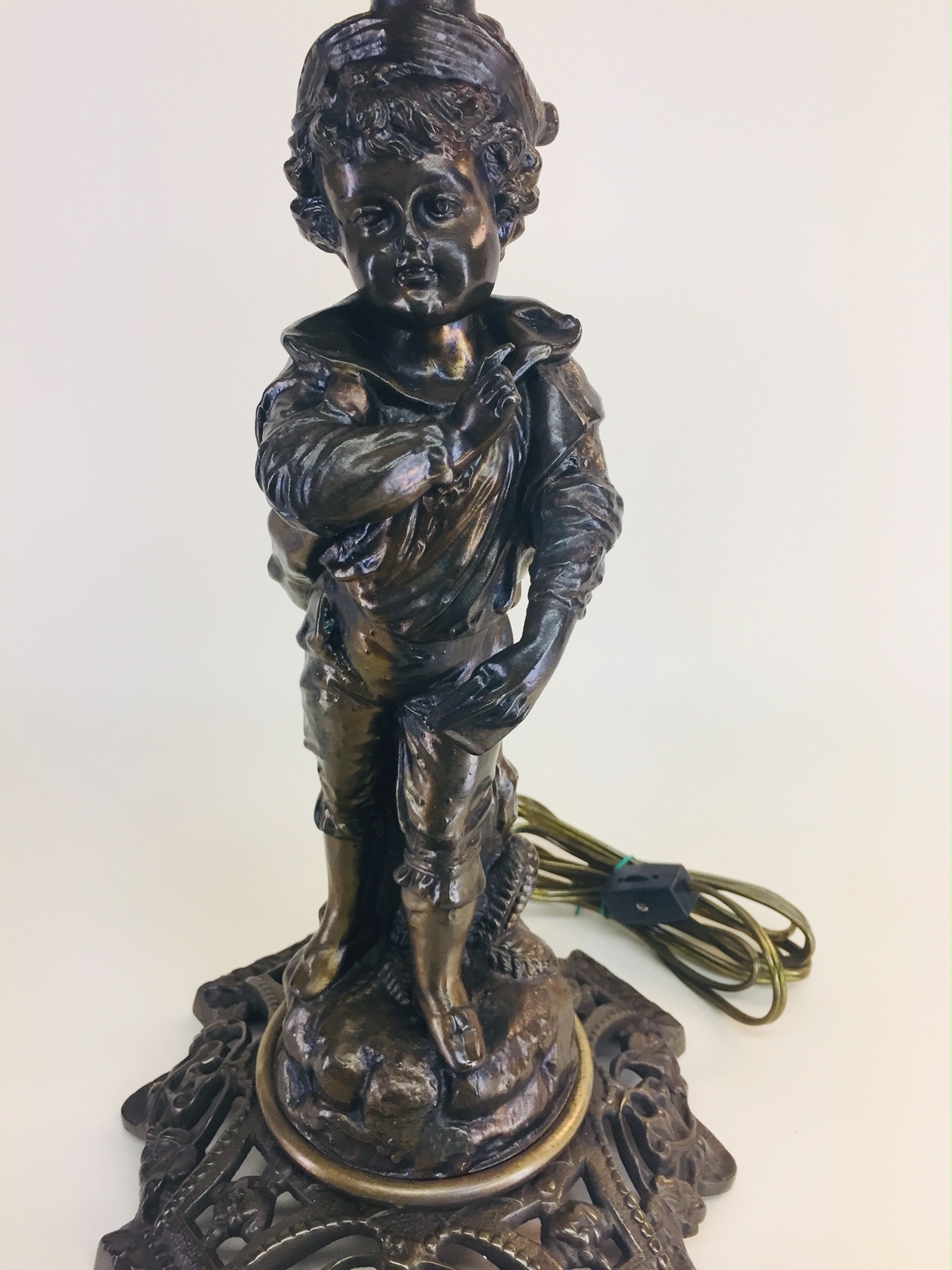 Figural lamp, originally gas Old Lamps & Things, LLC