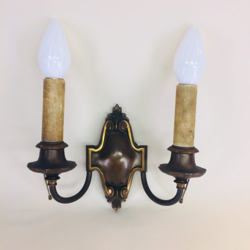 Signed B&H two-light sconce