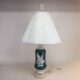 Signed Aladdin green alacite table lamp with original finial