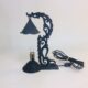 Single cast iron candle lamp with smoke bell