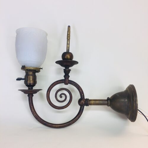 Brass gas/electric sconce