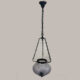 Brass hall fixture with satin glass bowl shade