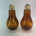 Amber glass salt and pepper shakers